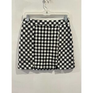 NWT Topshop gingham Black white skirt size 4